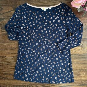Boden 3/4 sleeve leopard print top, size 8US